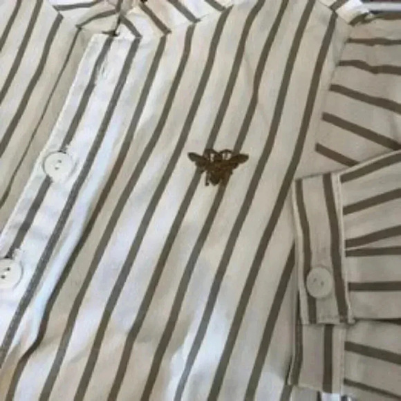 Dadati White Stripe Infant Top with Bee - Picture 2 of 4